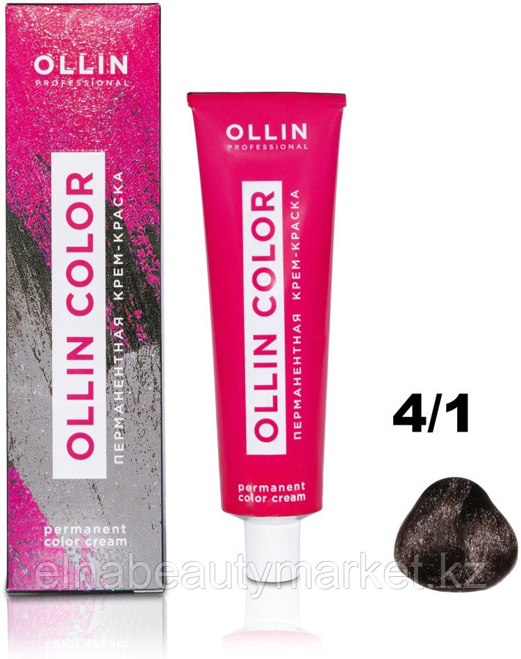 Ollin Professional Color 4/1 шатен пепельный крем-краска 100 мл