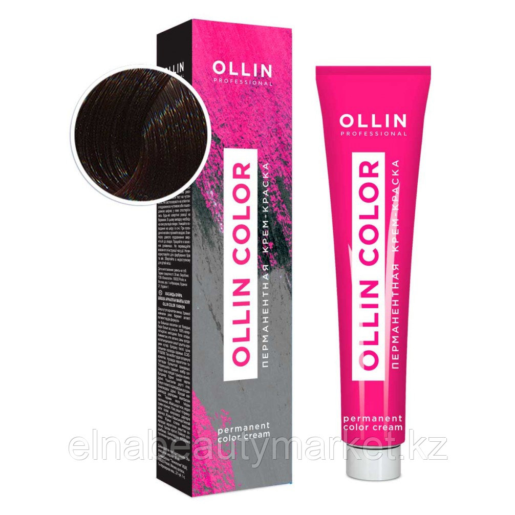 Ollin Professional ПЕРМАНЕНТНАЯ КРЕМ-КРАСКА ДЛЯ ВОЛОС COLOR (3/0 ТЕМНЫЙ ШАТЕН) 100мл.