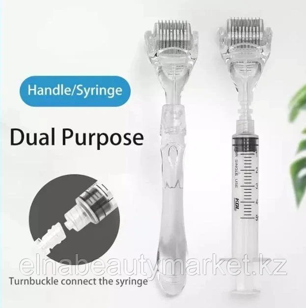Derma Roller System мезороллер 1,5мм прозрачный +шприц дозатор