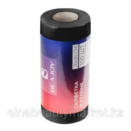 Салфетка в рулоне BEAJOY 20*30 см, черный спанлейс 100шт