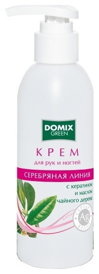 Domix Green Серебрянная линия с кератином и маслом чайного дерева крем для рук 200 мл